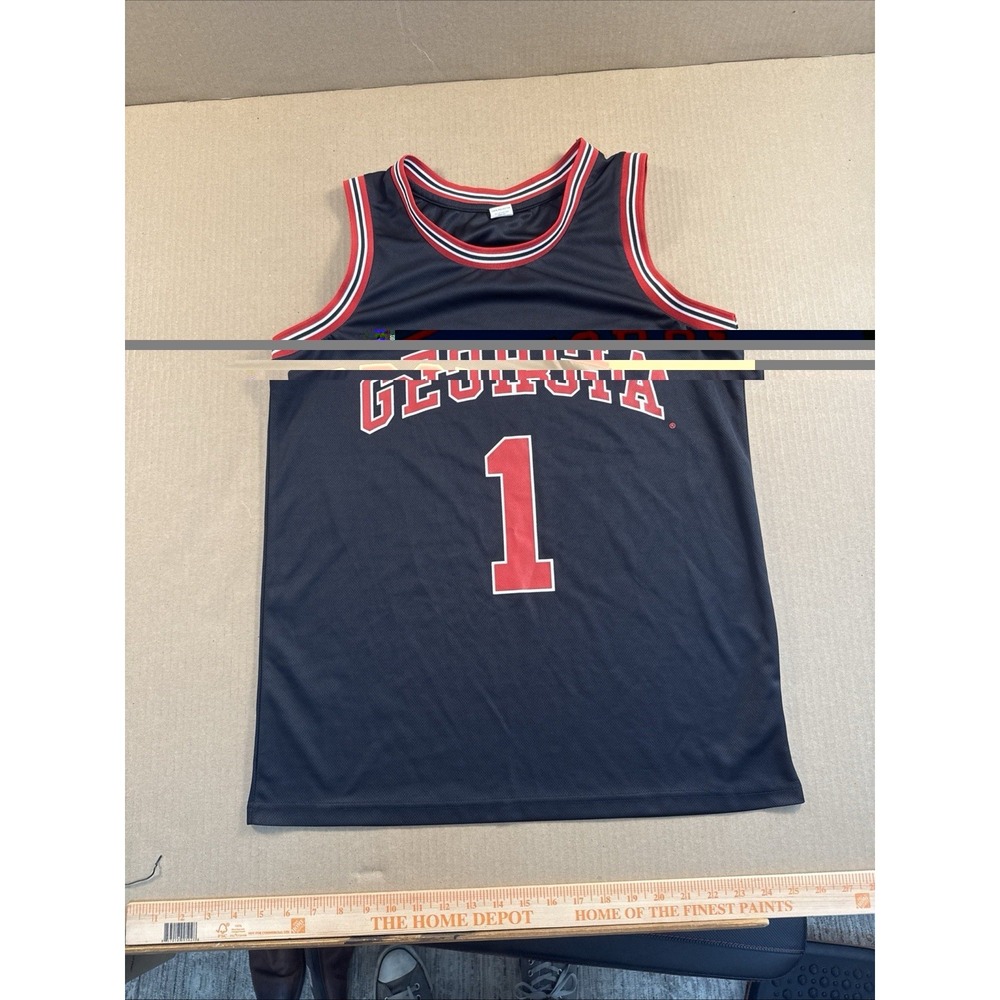 Georgia Bulldogs Basketball Jersey #1 Large Black Red White